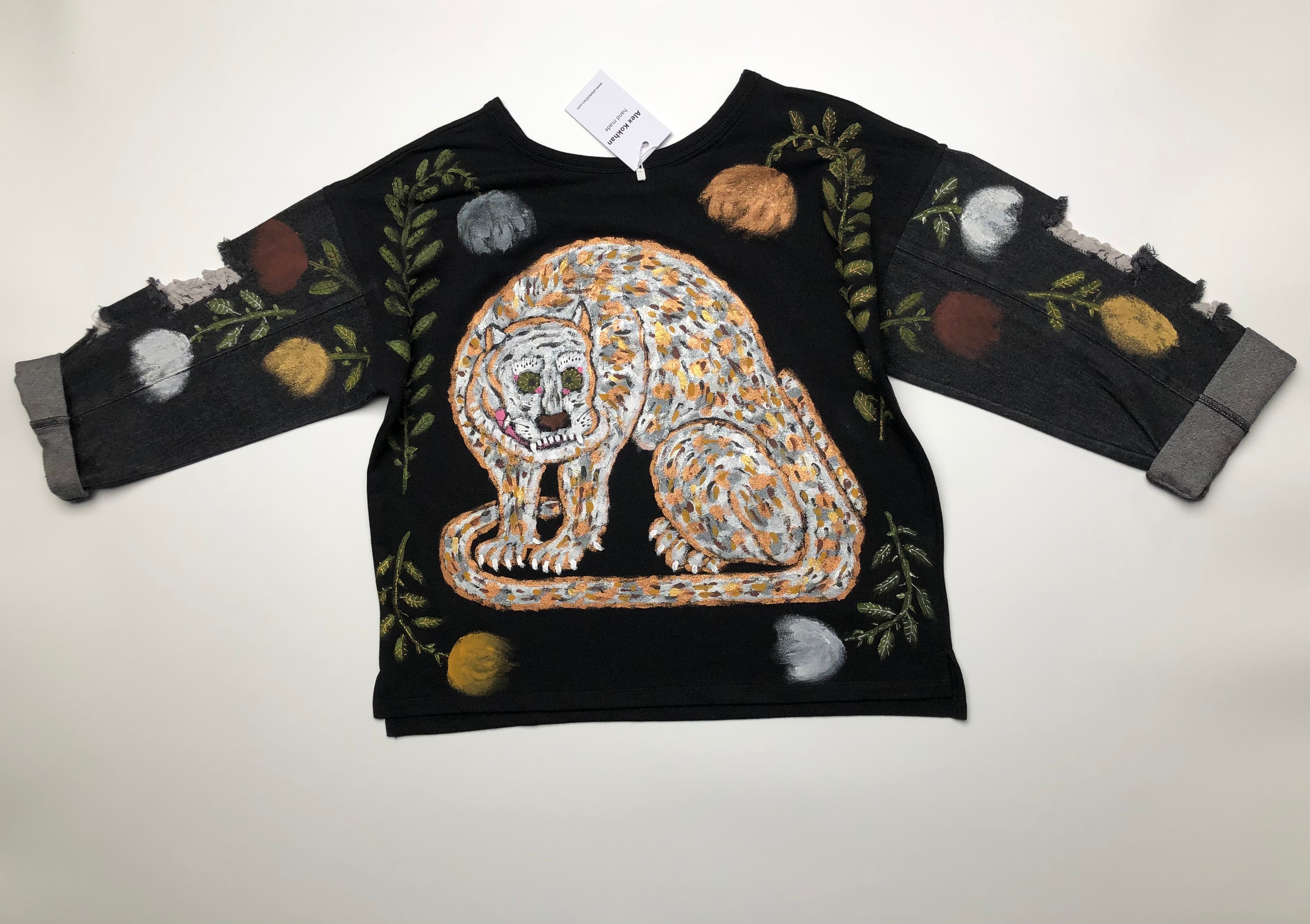 Alex Kokhan Women's Animal and and Floral Decor Print Sweatshirt