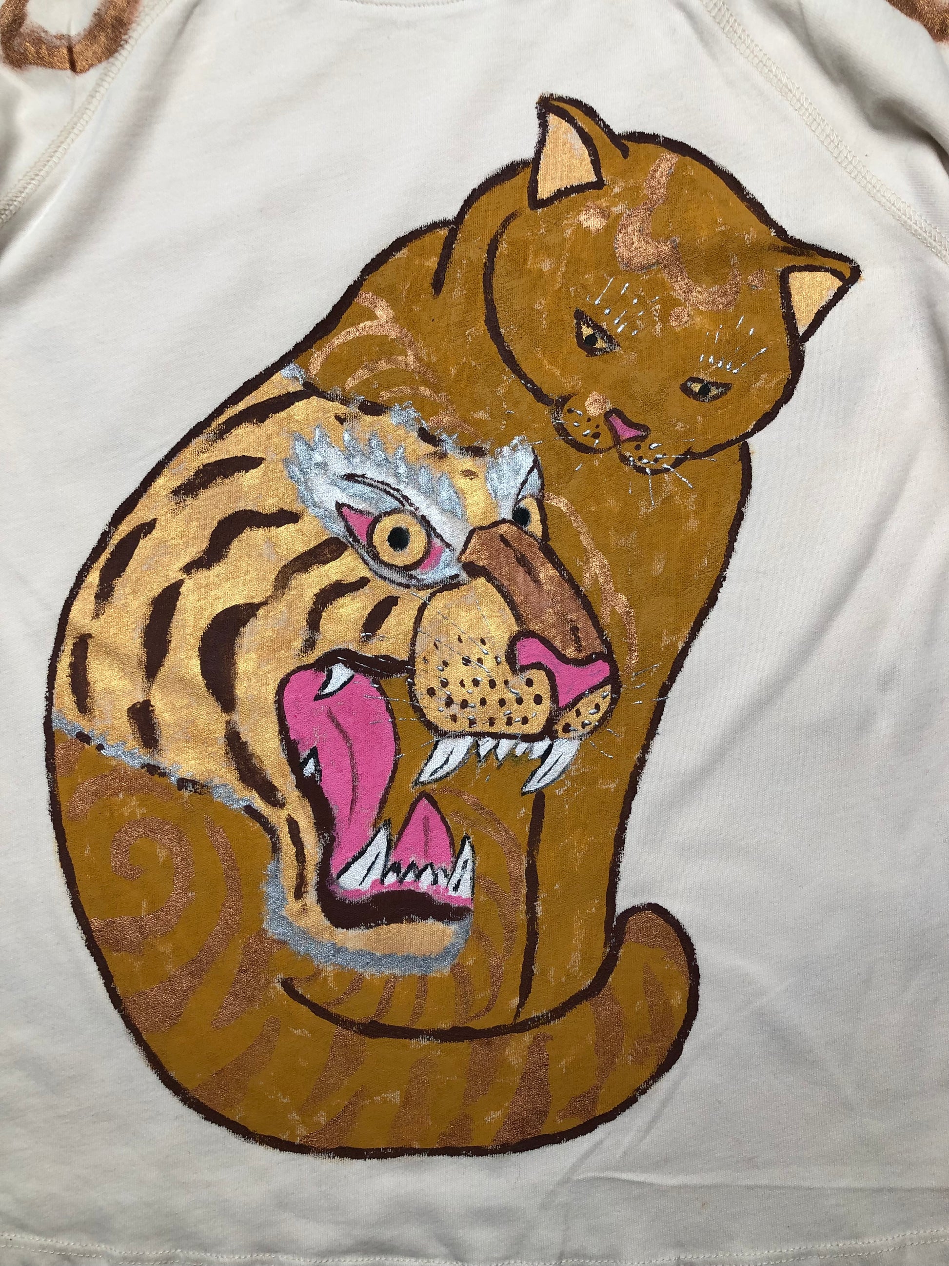 Women's long sleeve t-shirt cat, stripes angry tiger – Alex Kokhan