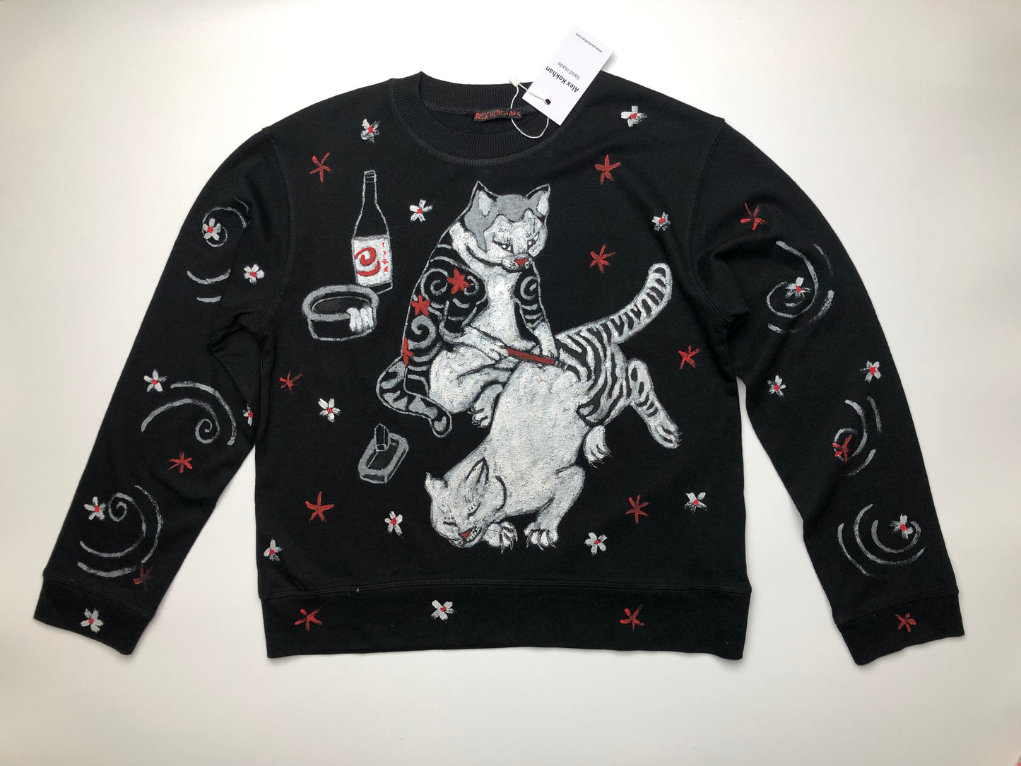 Women's long sleeve t-shirt tattoo cat