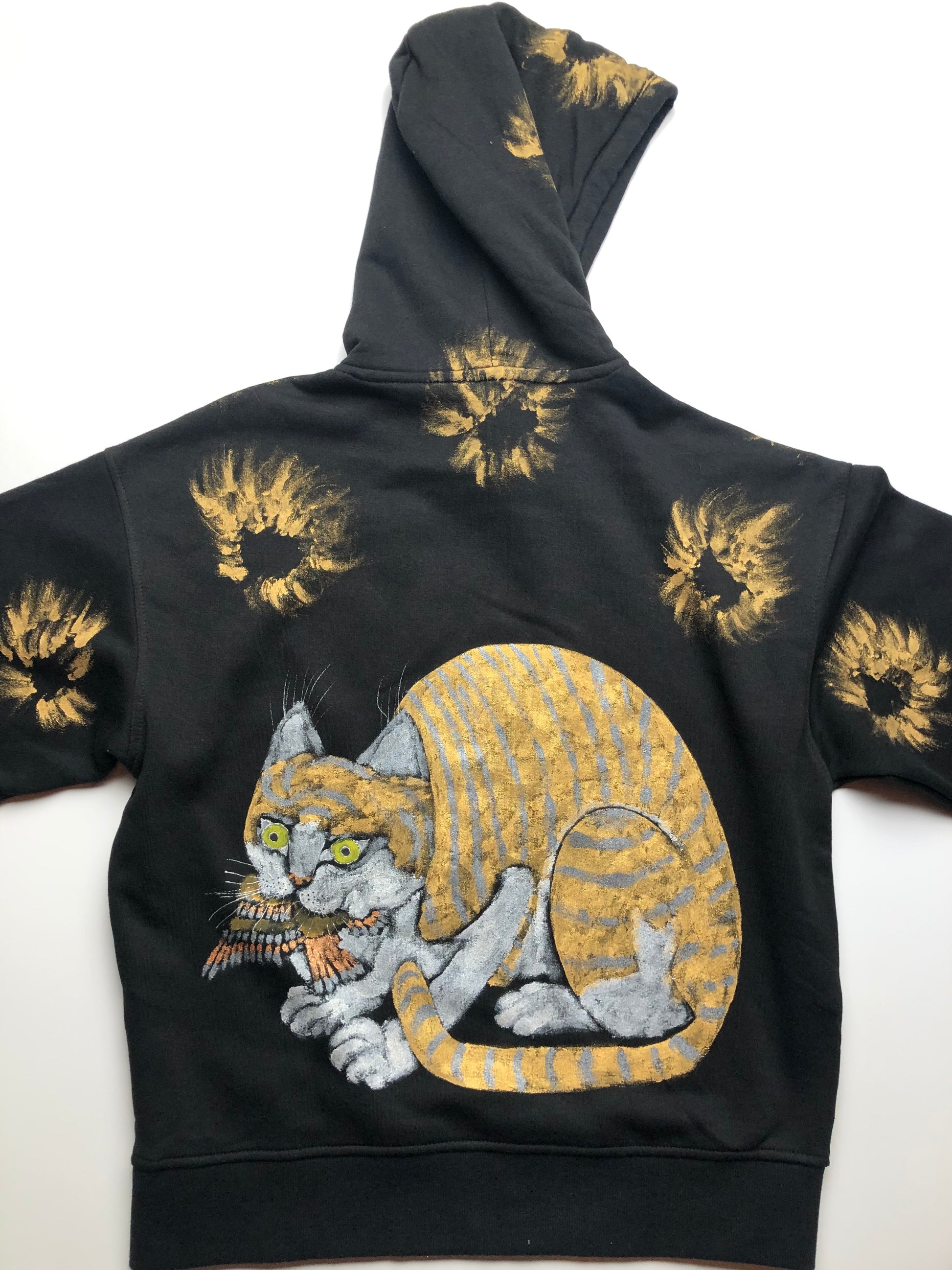 Women's hoodie raven back with cat pattern