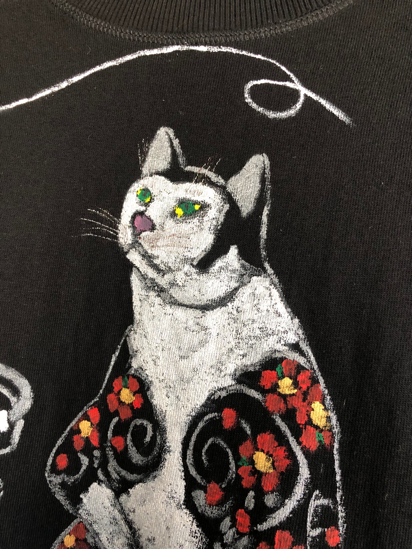 Women's long sleeve t-shirt cat and fly