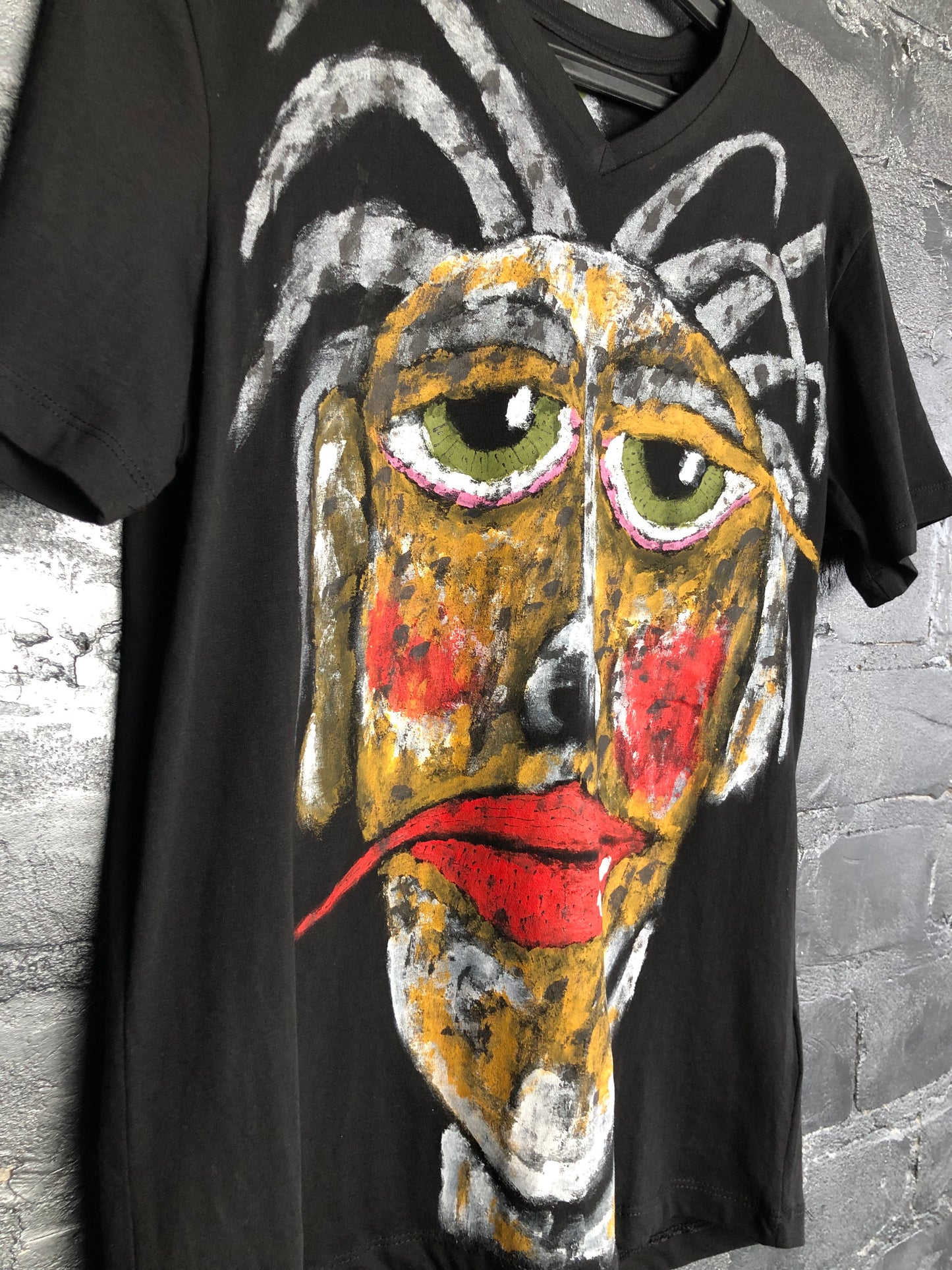 Men's short sleeve t-shirt Face with lips