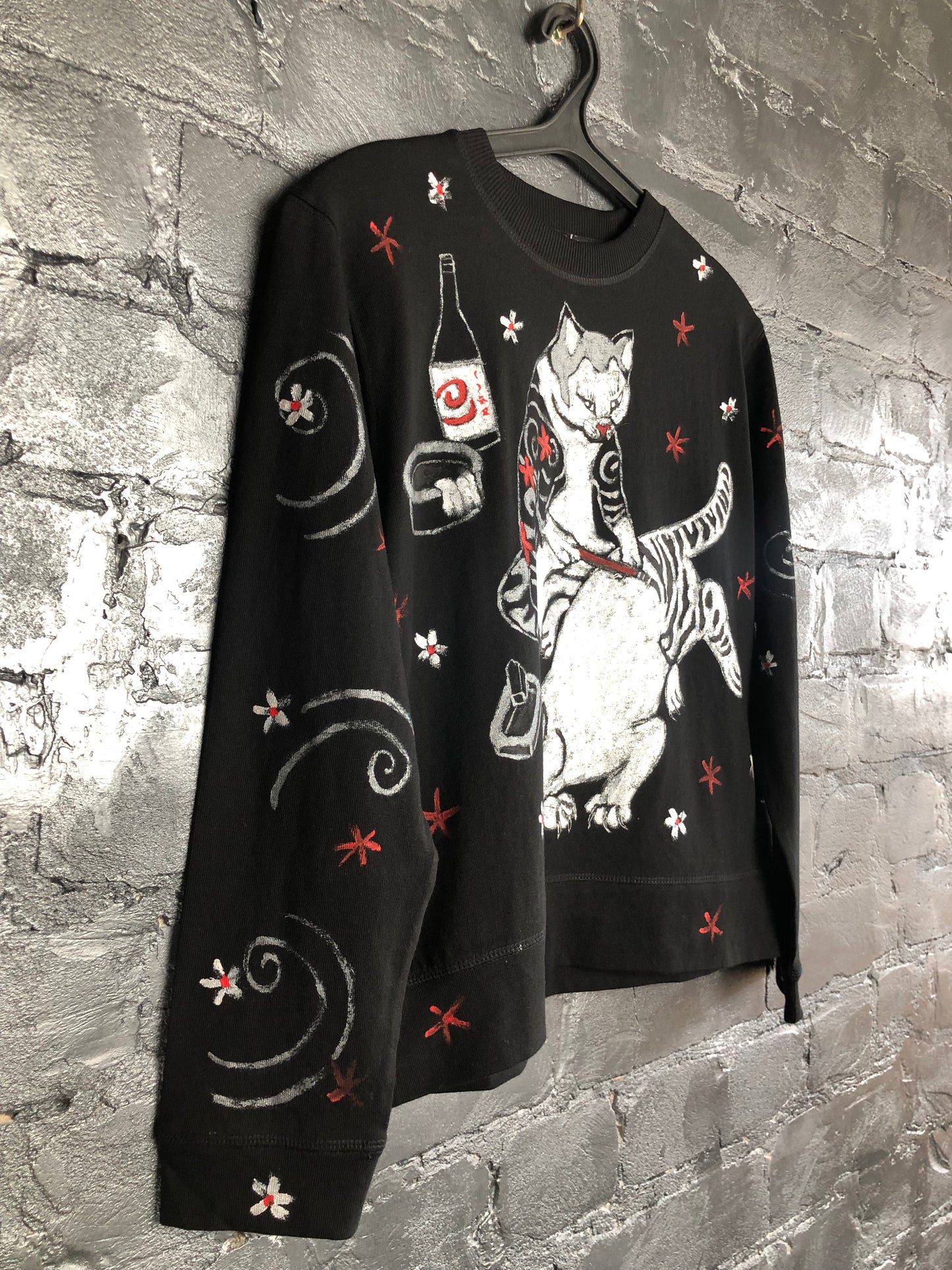 Women's long sleeve t-shirt tattoo cat