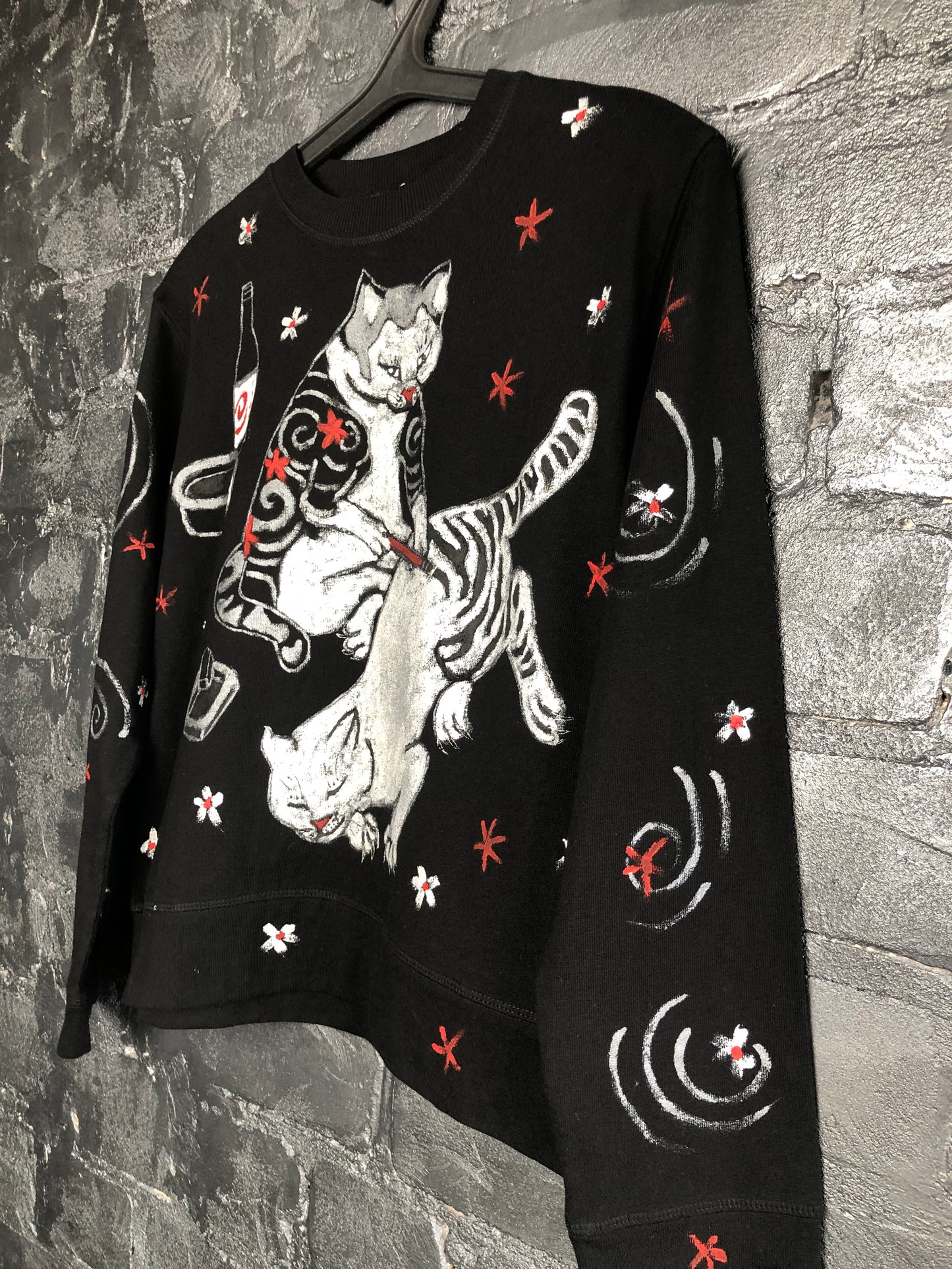 Women's long sleeve t-shirt tattoo cat