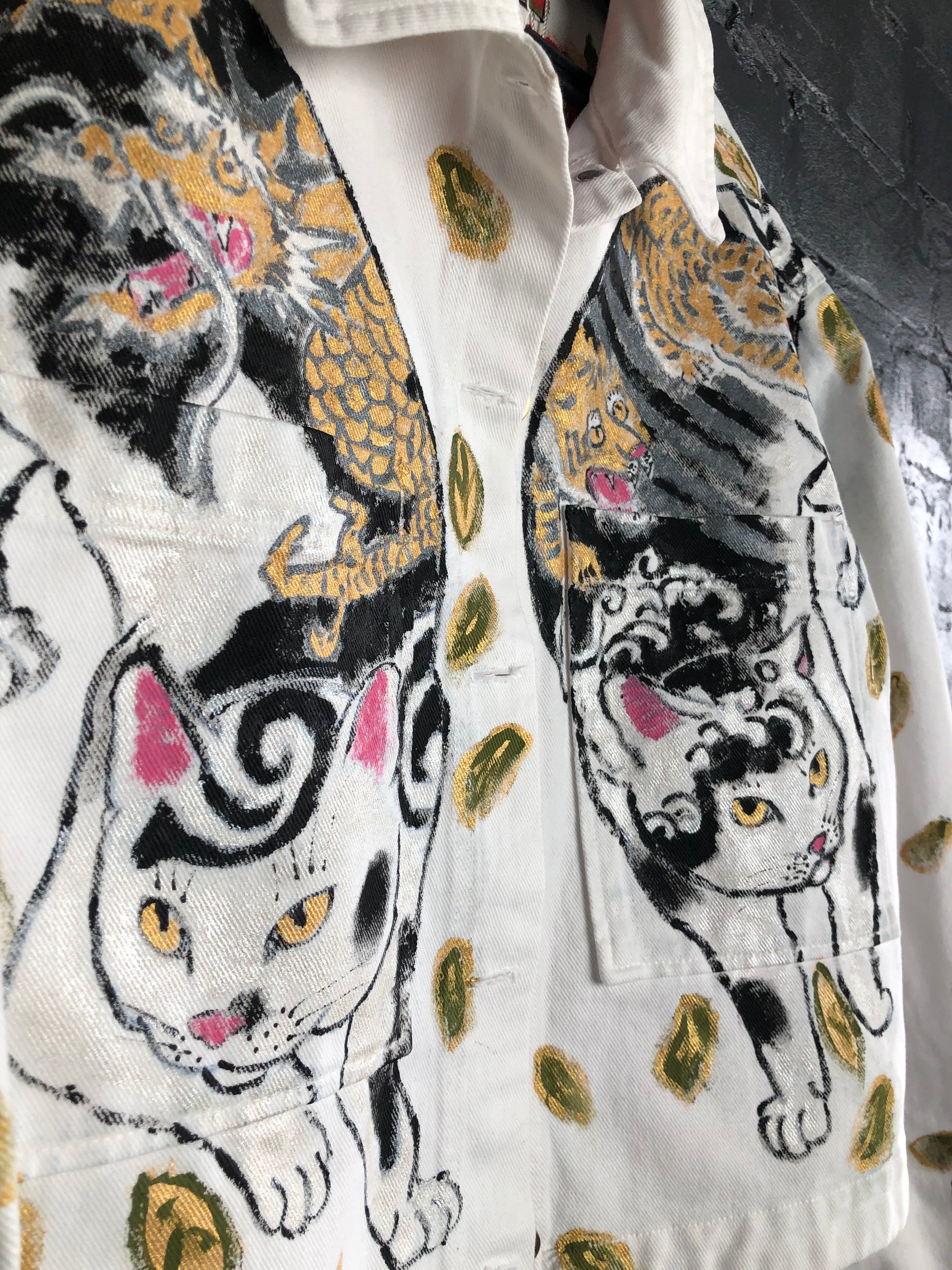 Women's denim jacket Cats